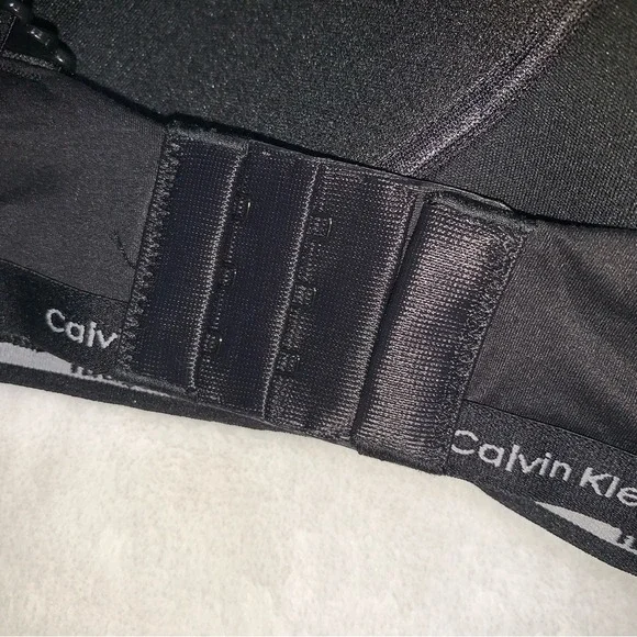 Calvin Klein Wirefree Bra Women Large Black NEW Lightly Lined Logo QP3301O-001 - Picture 8 of 10